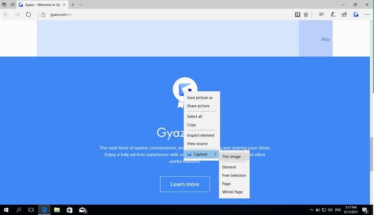 Gyazo extensión de Microsoft Edge