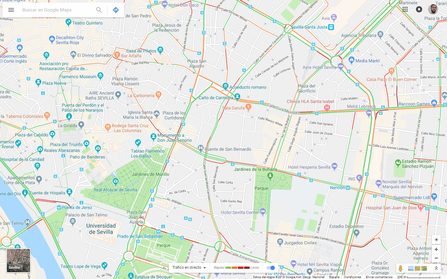 ver atascos con Google Maps