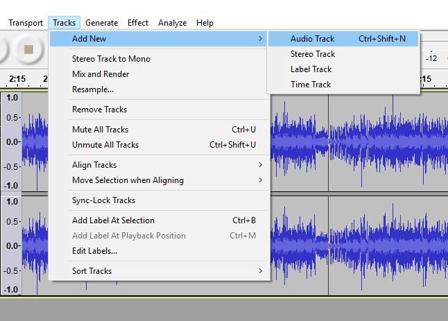 Abre una nueva pista vacía