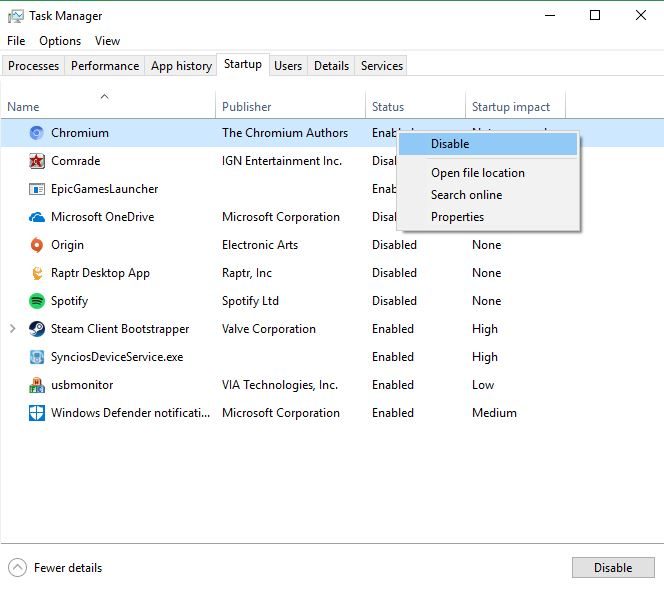Lo mejor es mantener tus programas de inicio al mínimo