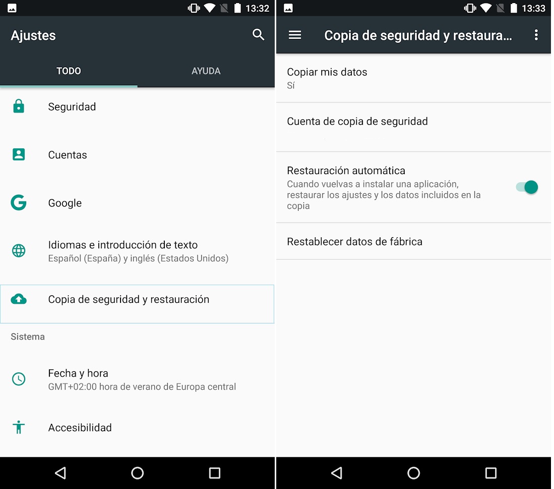 hacer copia de seguridad en android