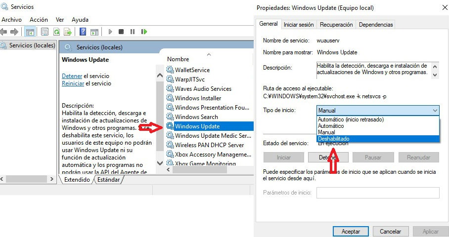 Cómo desactivar las actualizaciones de Windows 10