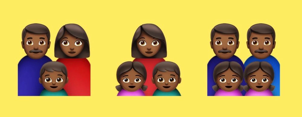 Emojis de familias de piel negra