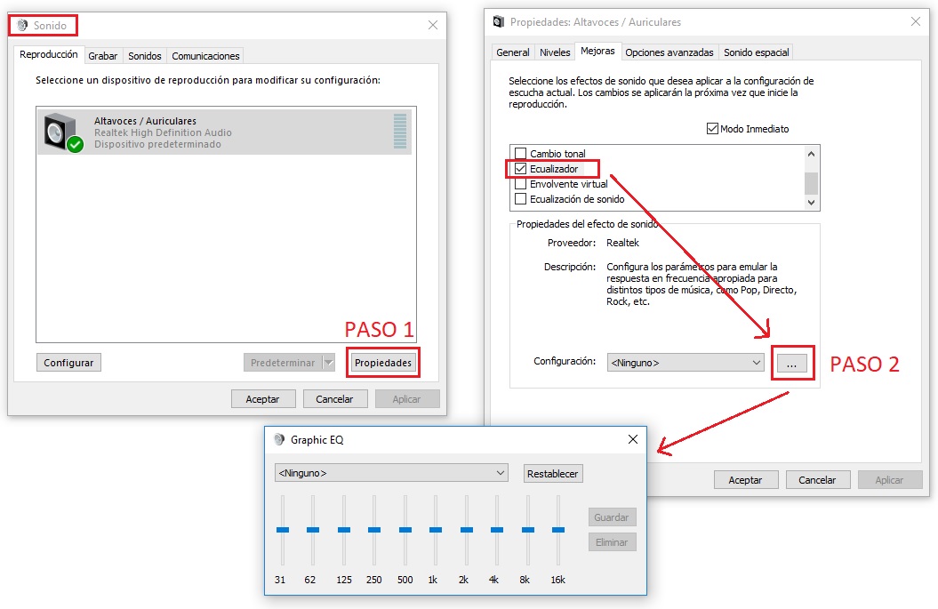 Alternativas al ecualizador de audio de Windows 10