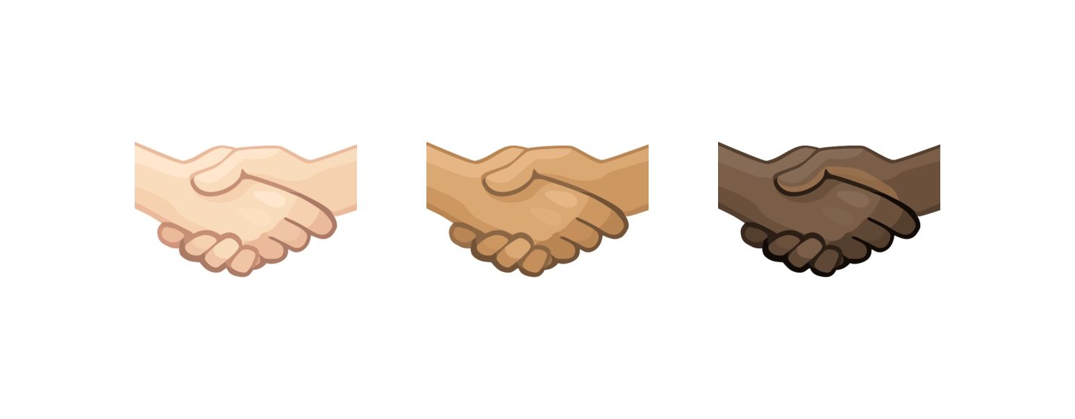 Emojis: Darse la mano en todos los colores de piel