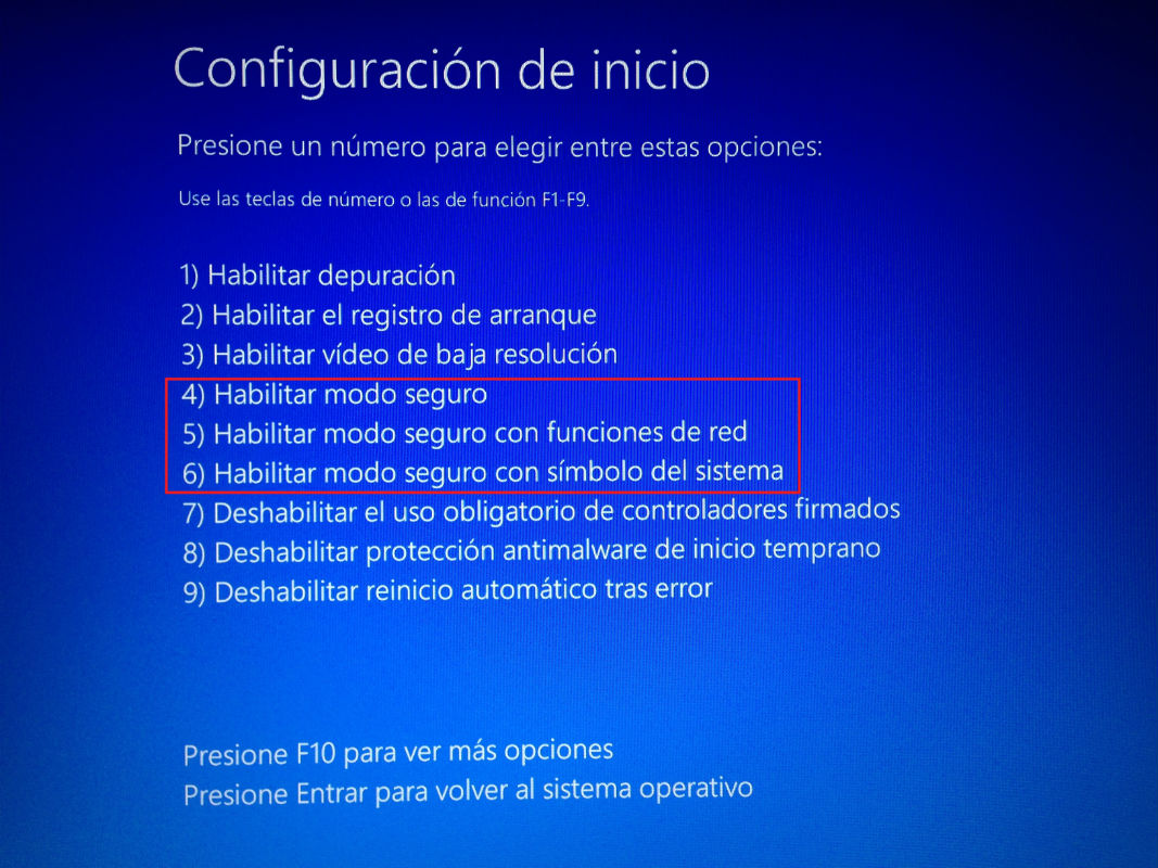 Cómo entrar en Modo Seguro en Windows 10