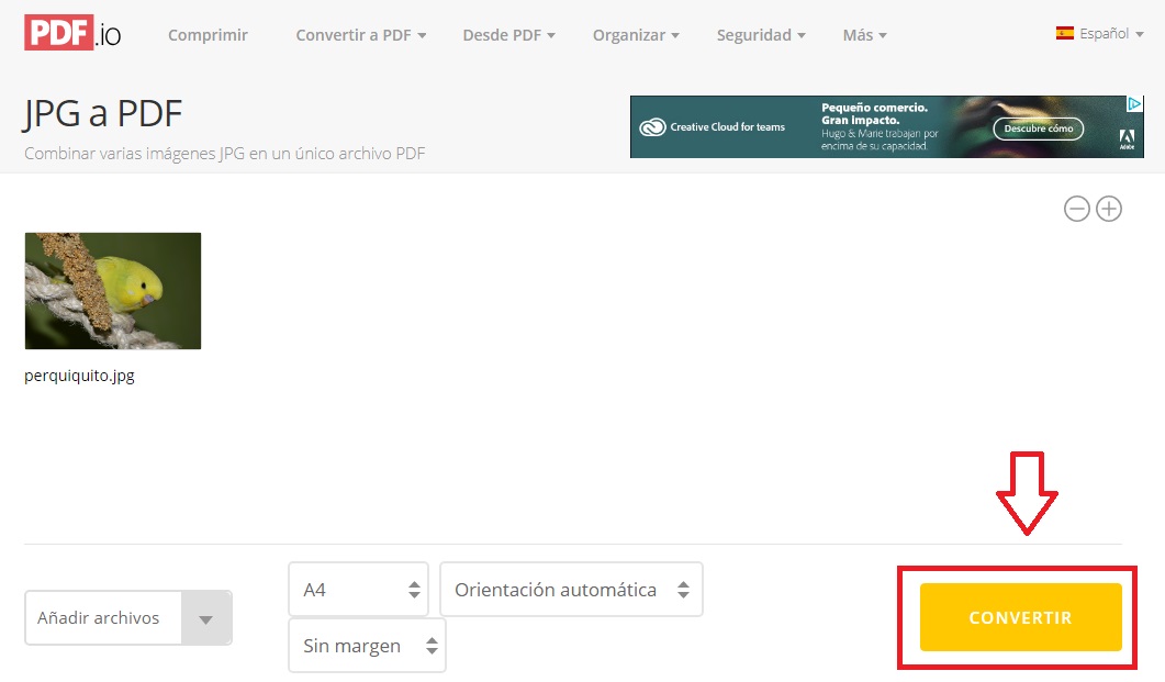 Cómo convertir una imagen JPG a PDF