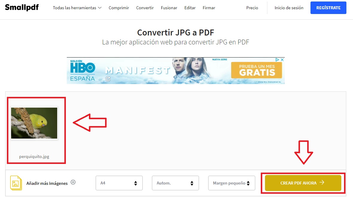Cómo convertir una imagen JPG a PDF