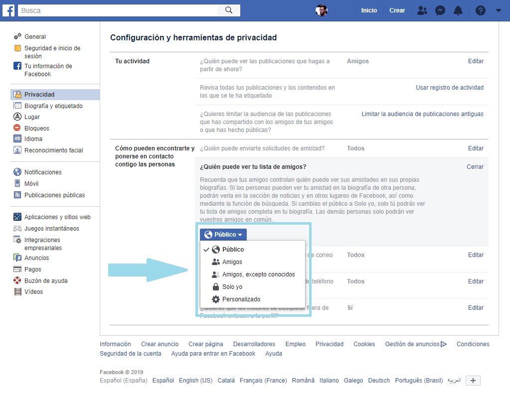 Cómo esconder amigos en Facebook