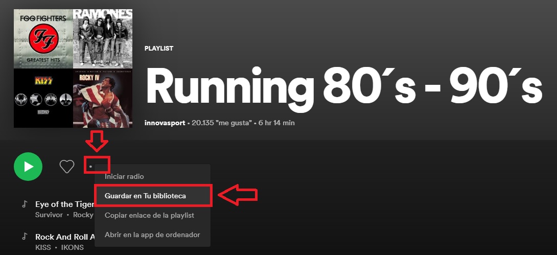 Cómo guardar una playlist