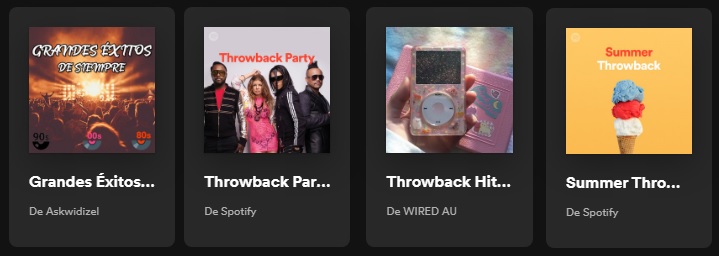 Playlist de nostalgia Spotify
