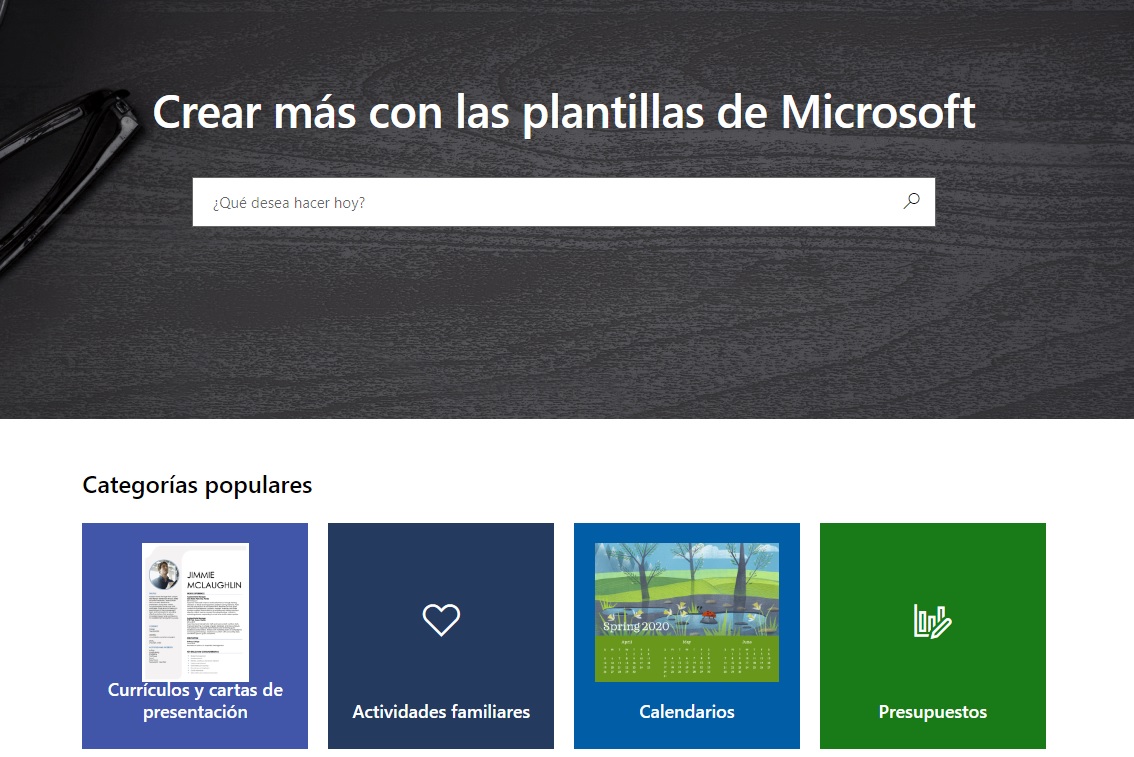 Página oficial de Microsoft Office