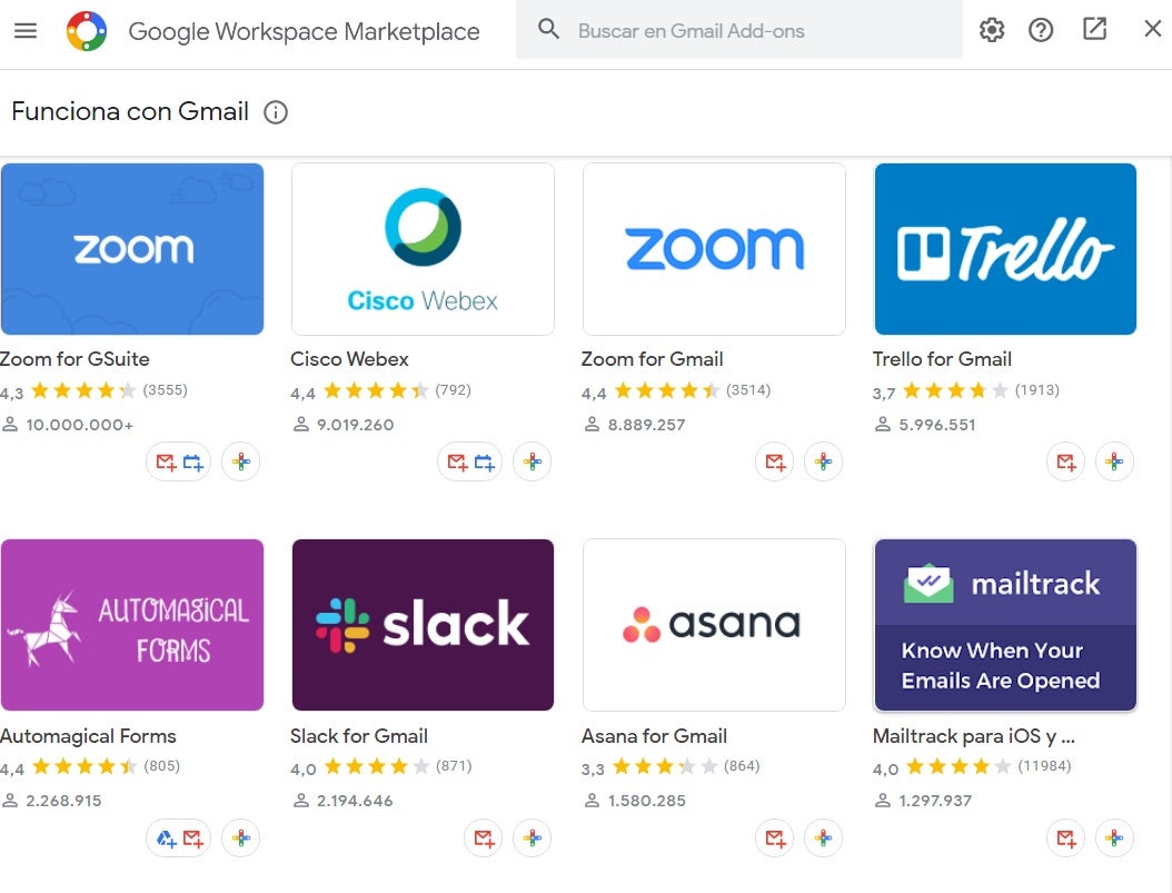 Complementos de Gmail