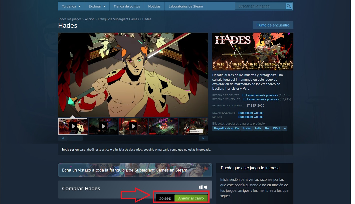 Comprar juego en Steam