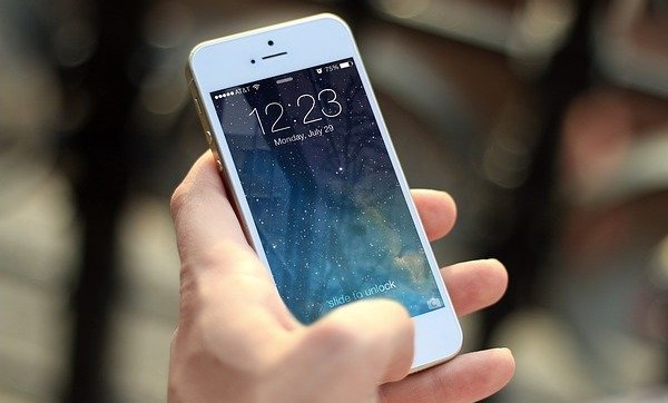 Man using iPhone