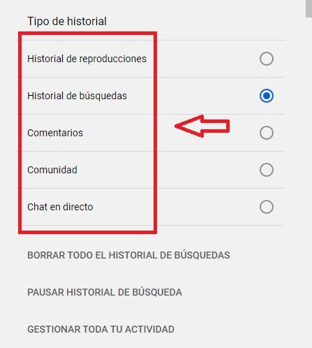 Historial de YouTube