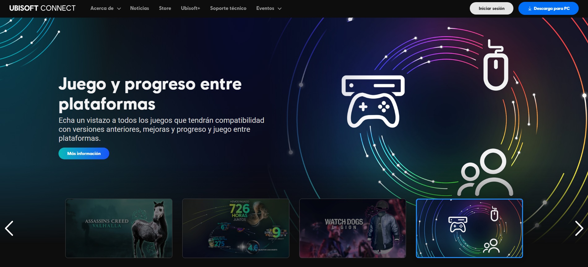 Página oficial de Ubisoft Connect