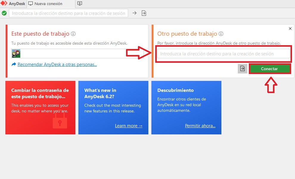 Conectarse con AnyDesk
