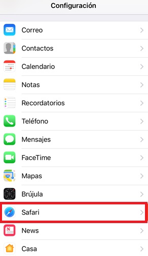 Configuración de Safari