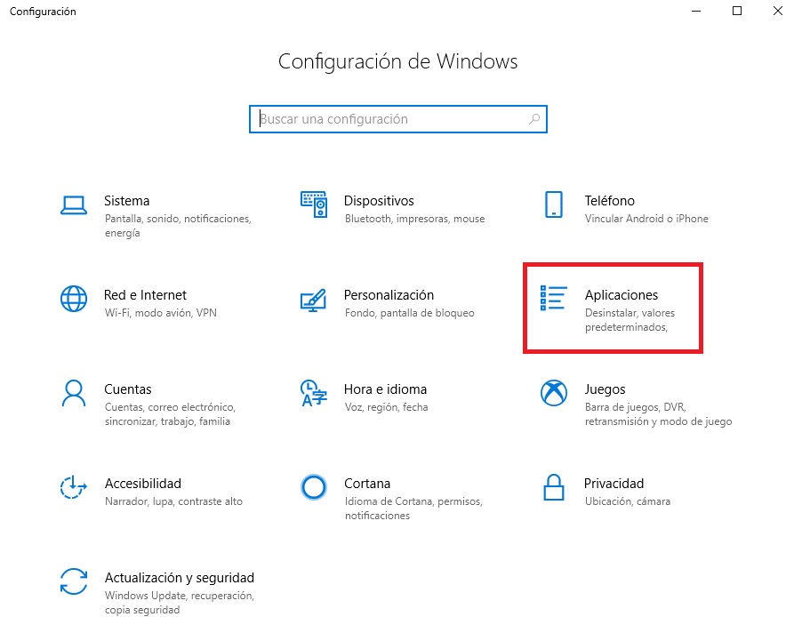 Aplicaciones Windows 10