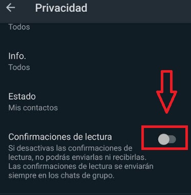 Confirmación de lectura de WhatsApp