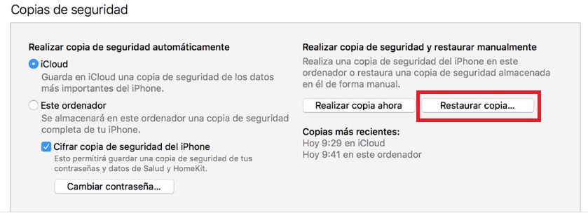Cómo hacer una copia de seguridad con un iPhone