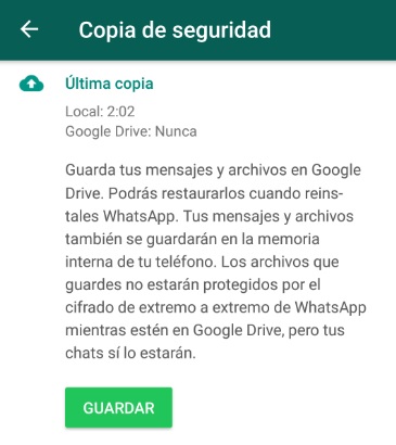 Cómo crear una copia de seguridad en WhatsApp