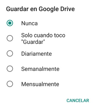 Cómo crear una copia de seguridad en WhatsApp