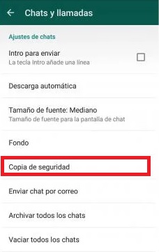 Cómo crear una copia de seguridad en WhatsApp