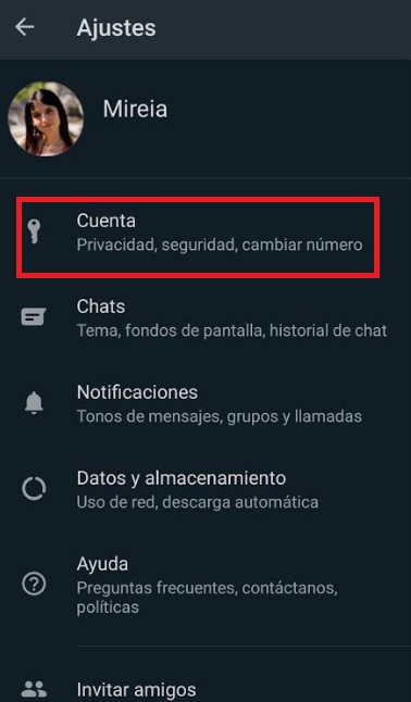 Cuenta de WhatsApp