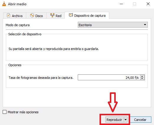 Cómo grabar la pantalla con VLC