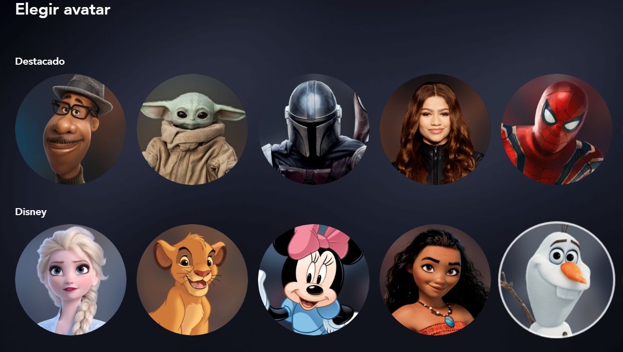 Perfiles de Disney Plus