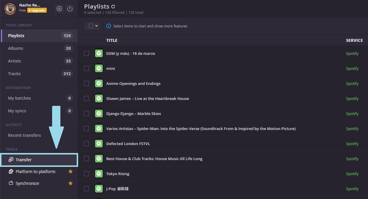 Cómo pasar tus playlists de Spotify a otro servicio