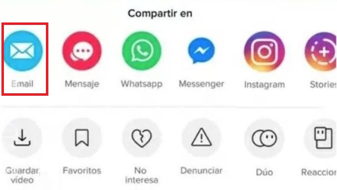 Compartir vídeo a través de un email