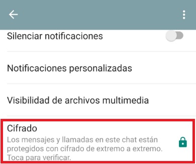 WhatsApp activar cifrado