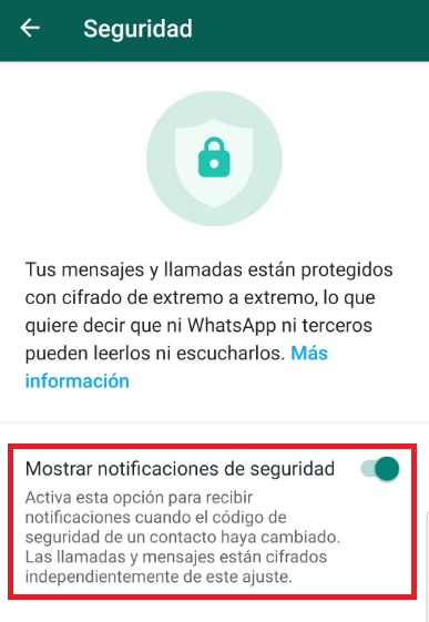 Notificaciones de seguridad