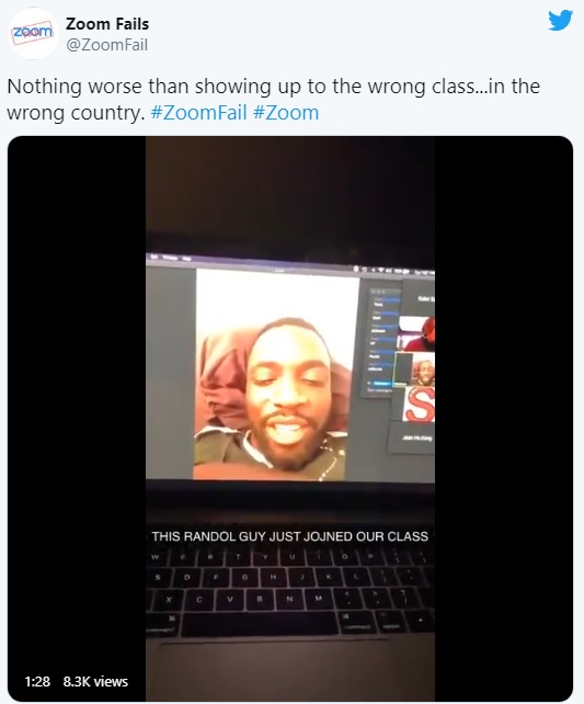 Tweet de Zoom Fails