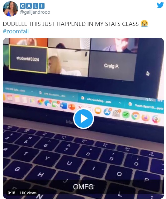 Alumno rapeando en clase de Zoom