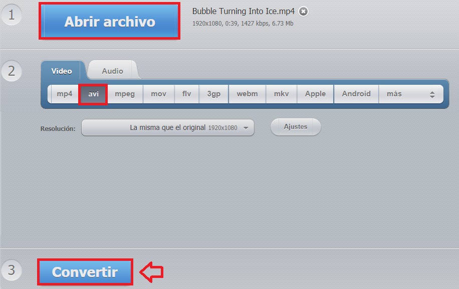 Cómo convertir un archivo MP4 a AVI