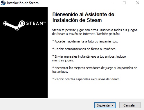 Asistente de instalación de Steam