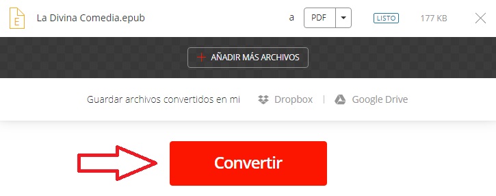 Cómo convertir un archivo EPUB a PDF