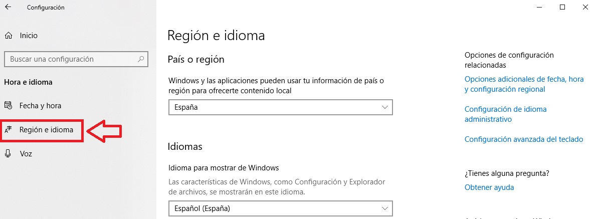 Cómo cambiar el idioma de Windows 10