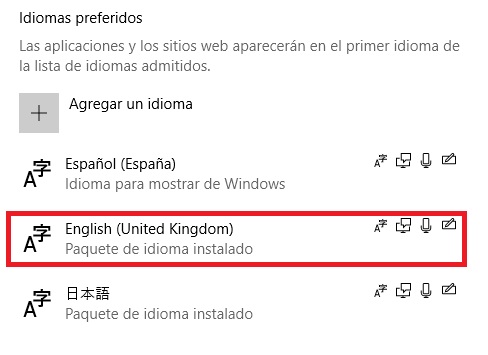 Cómo cambiar el idioma de Windows 10