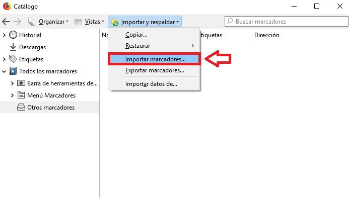 Cómo importar los marcadores de Firefox