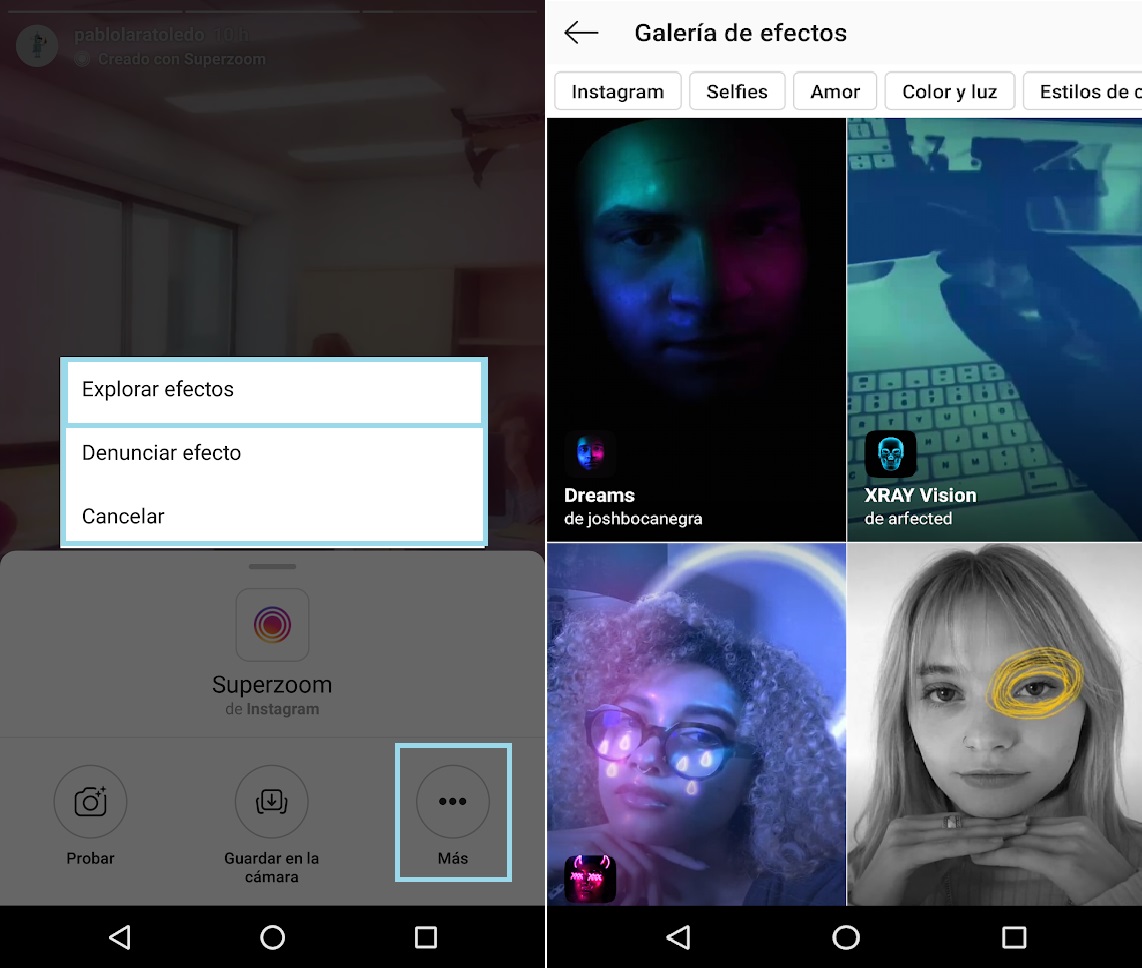 Instagram: cómo conseguir más efectos para tus historias