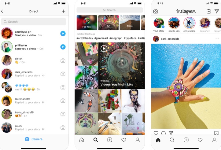 Interfaz de Instagram para iOS