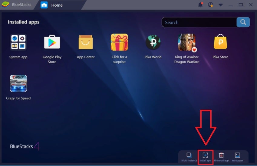 Instalar Aptoide con BlueStacks