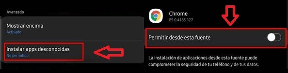 Cómo instalar aplicaciones desconocidas en Android.