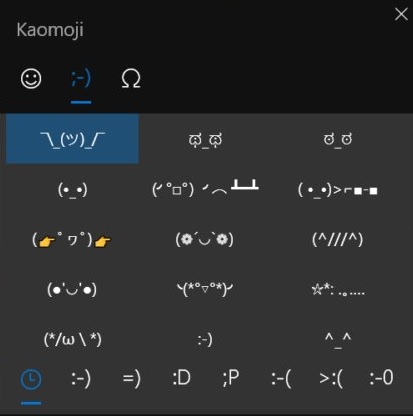 Kaomojis para Windows 10