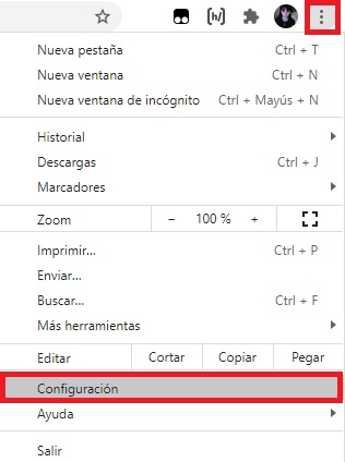 Configuración de Chrome